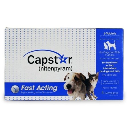NOVARTIS NOVARTIS 004CG-61011 Capstar Flea Treatment Dog - Blue-   2-25 lbs  6 Pack 004CG-61011